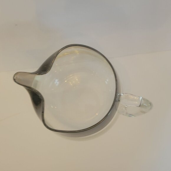 Mid-Century Modern Dorothy Thorpe Glass Pitcher With Metal Rim Handle - Picture 3 of 7